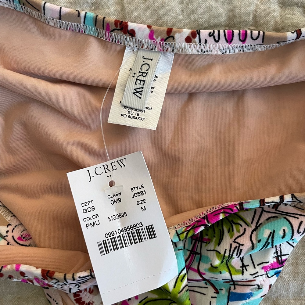 ๐๐ฉต๐ J. Crew womenโs multicolor travel print bikini bottom NWT - Picture 2 of 5
